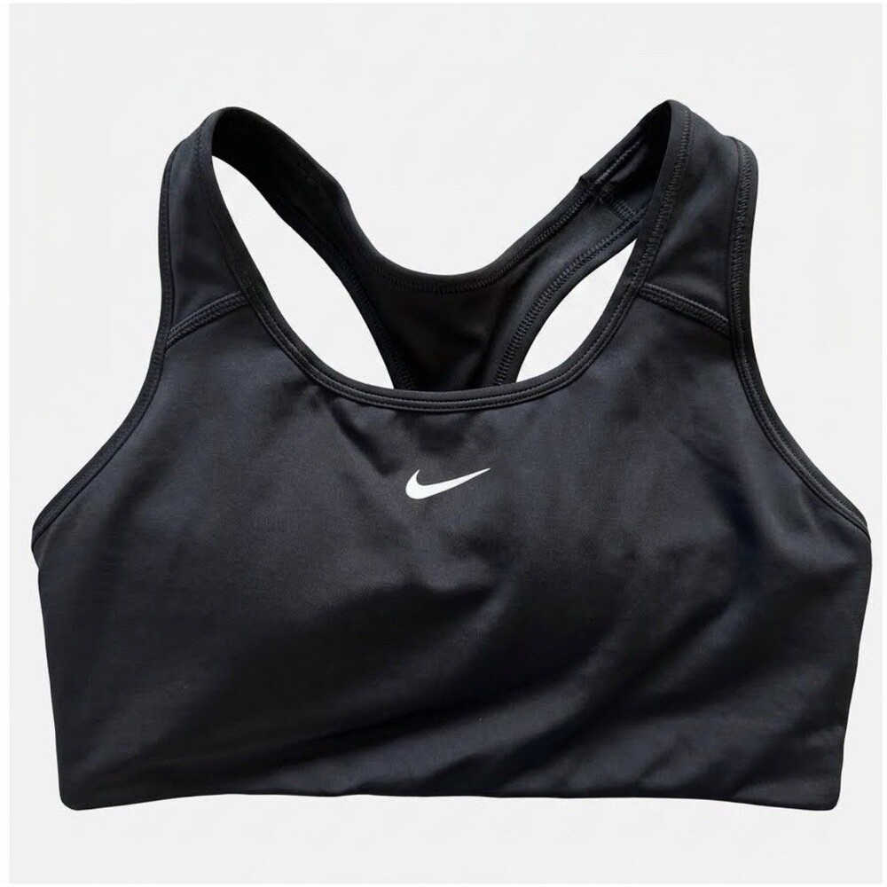 Nike Womens Large Sports Bra Black High Neck Athletic Support Workout Gym